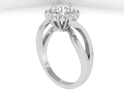 Round Halo Twisted Ring 4695 3D print model