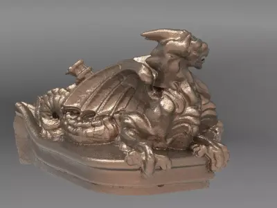 Dragon statue Fantasy 3D model 2 3D model