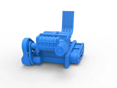 Engine of Top fuel Dirt dragster motorcycle Scale 1 to 25 3D print model