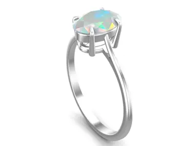Oval Diamond Solitaire Ring 3D print model