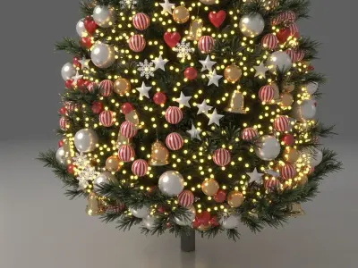 Christmas Tree With Ornaments 3D model