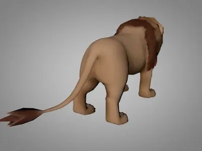 Lion or lioness Low-poly 3D model