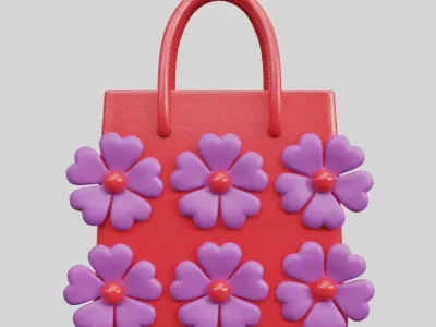 Moschino Floral Mini Tote Bag Low-poly 3D model