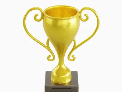 Trophy Cup Set Low-poly 3D model