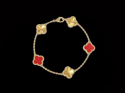 Vintage Bracelet Flower Diamond Cutted Flower 10mm 3D print model