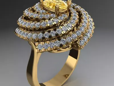 Rotating diamond ring 3D print model