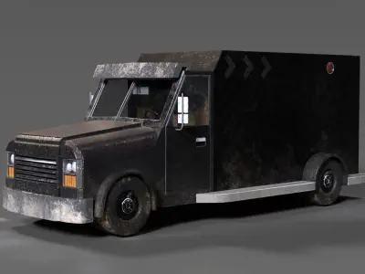 Old Rusty Truck Low-poly 3D model