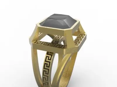 ring with ornament 3D print model