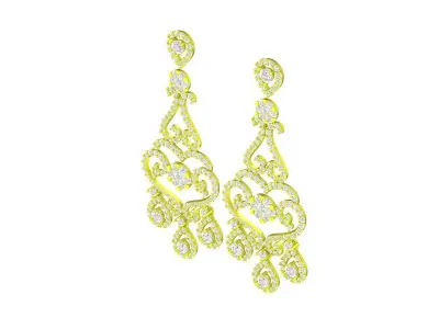 5824 luxury diamond earrings  3D print model