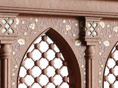 islamic arabic mashraba and windows element set 584 3D model