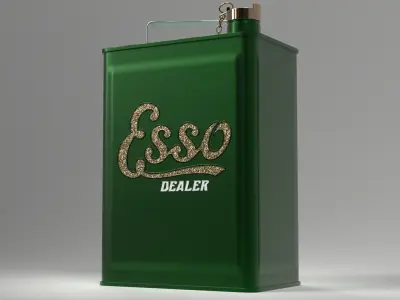 Vintage Esso Petrol Gas Can Low-poly 3D model