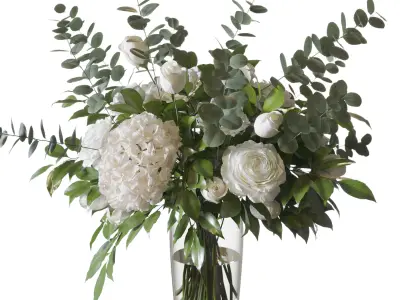 Flower Set 077 green bouquet 3D model
