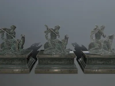 Neptune Statue Low-poly 3D model shop