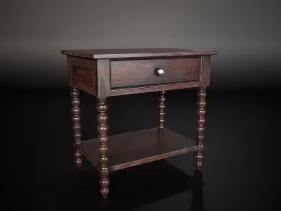 Vintage Nightstand - High-Quality PBR Low-poly 3D model