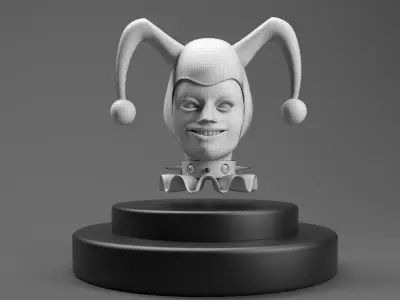 CLOWN HEAD GIRL LUXURY  Low-poly 3D model