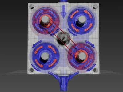 Quadro Tesla Turbine - Engine V1 - Concept 3D model