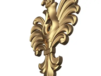 Carved Flower Decor 02 Low-poly 3D model