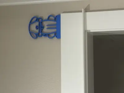 DOG WITH BONE DOOR TOPPER 3D print model
