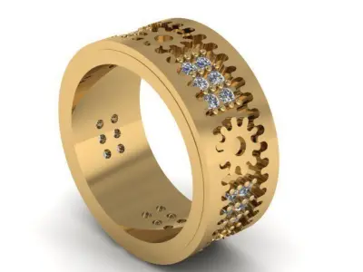 MENS FASHION DIMOND RING 3D PRINTABLE MODEL 3D print model