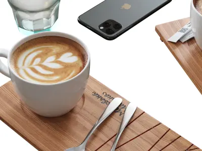 Decorative Set for a Cafe Table Kit1 3D model