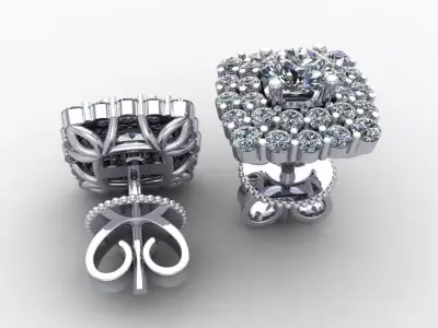 Earrings Diamond 3D print model