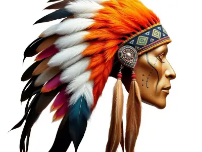 Native American Headdress Model Pack with PBR Textures Low-poly 3D model