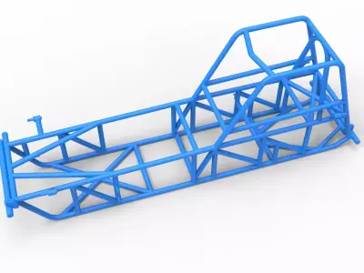 Frame of Vintage Dirt Modified stock car Version 2 Scale 1 to 25 3D print model