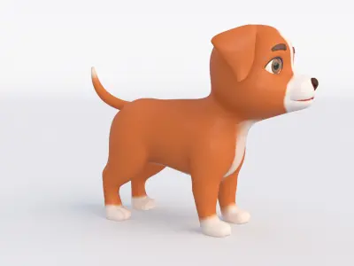 Cartoon Dog Low-poly 3D model