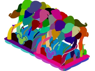 Game Cartoon - City - City Wall 02 3D model