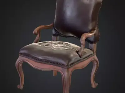Vintage Elegance Chair Low-poly 3D model