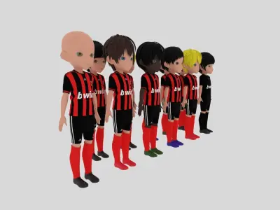  AC Milan Soccer - Football Team Low-poly 3D model