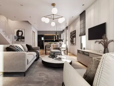 Interior scene living room 3D model