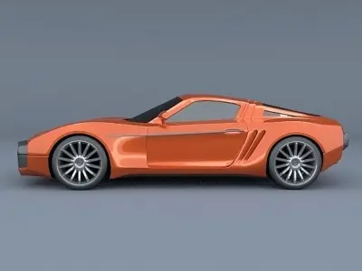 Retrostyled concept car 3D model