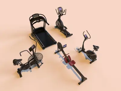 Gym Equipment Low-poly 3D model