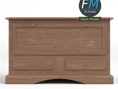 Wooden sideboard 2 3D model