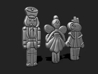 3D Printable Christmas - Nutcracker - Princess - Mouse King STL 3D print model