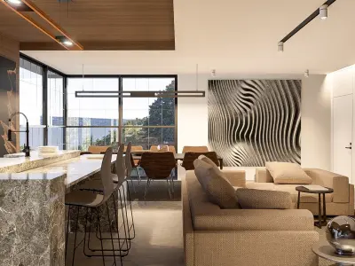 Modern living - C4 3D model