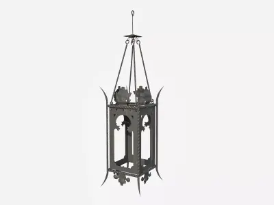 Wrought iron lantern 1 Low-poly 3D model