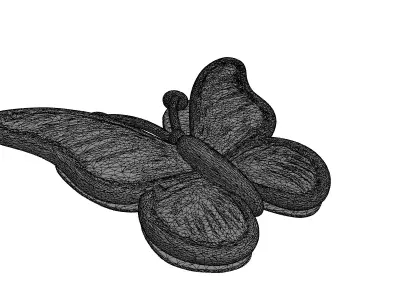 Luxury Diamond Silver Butterfly Brooch Low-poly 3D model