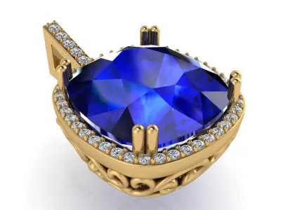 Cushion Halo Pendant 2601 3D print model