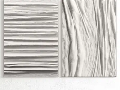 Plaster Two Photo Frame 206 Low-poly 3D model