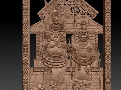 KERALA  STYLE MAIN DOOR  Low-poly 3D model