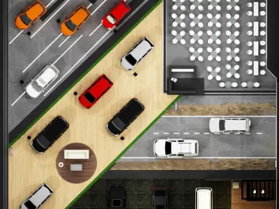 Booth Car Exhibition 3D model