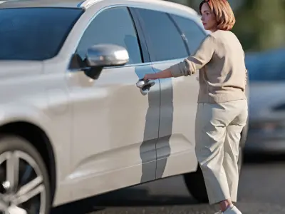 Humano Woman opening car 2011-11 3D model