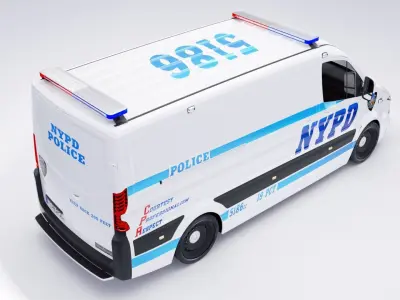 NYPD Police van v32 Low-poly 3D model