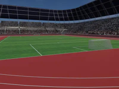 Olympic Stadium - Soccer Fans Low-poly 3D model