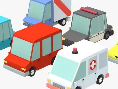 Low poly Car pack 3 Low-poly 3D model