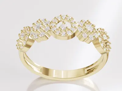 Jewelry Diamond Ring Model RG28 Free 3D print model