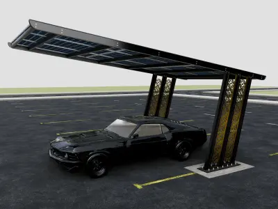 TRIPLE L TYPE MODERN SOLAR CARPORT TYPE-13 3D model