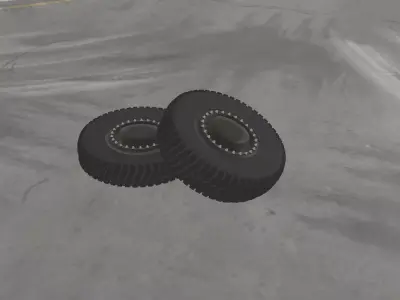 Truck Wheel Low-poly 3D model